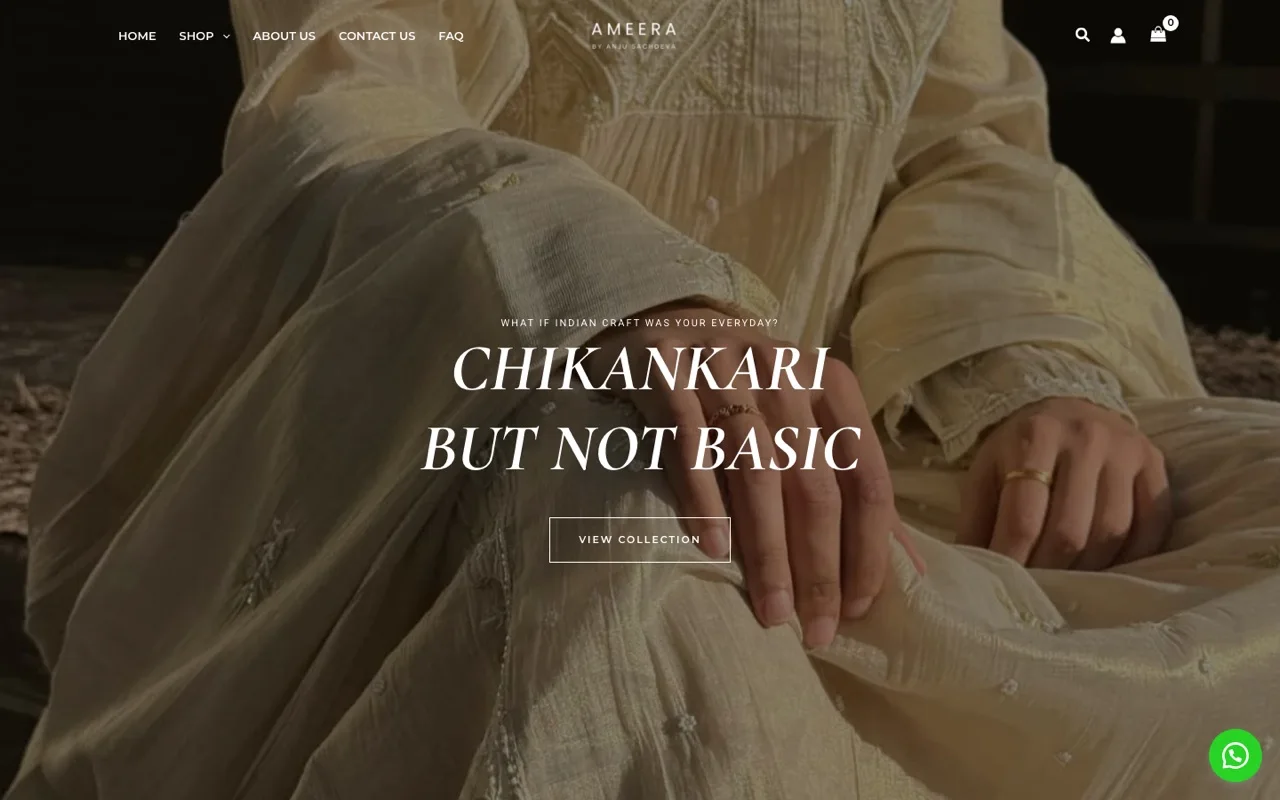 Ameera by Anju Sachdeva — the live site